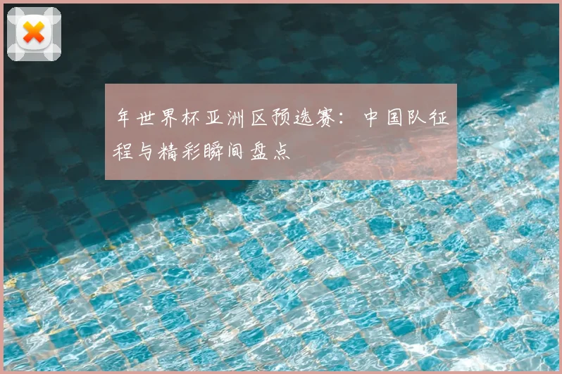 年世界杯亚洲区预选赛：中国队征程与精彩瞬间盘点